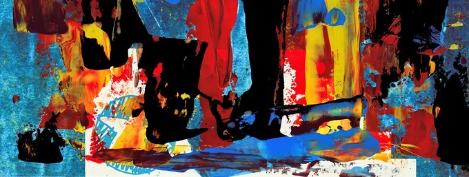 Panoramic Colorful Abstract Painting